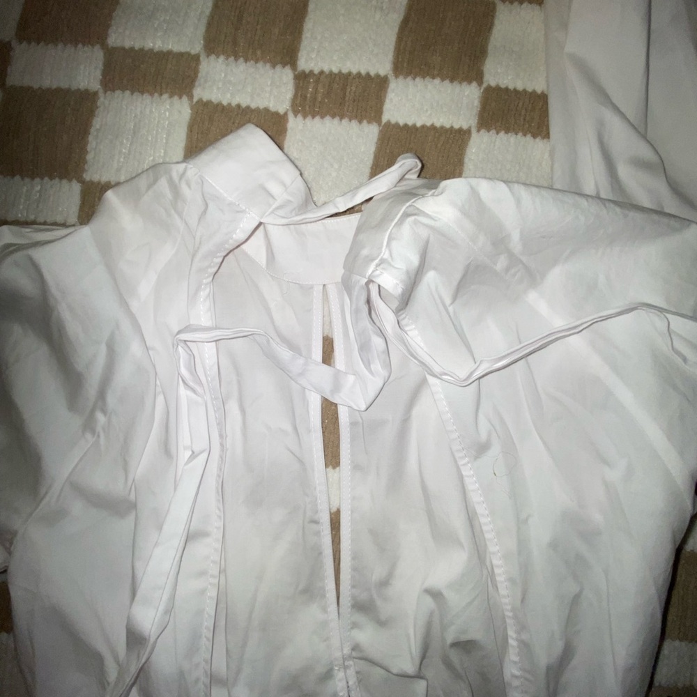 STAUD White Peplum Long-Sleeve Blouse - Picture 8 of 12